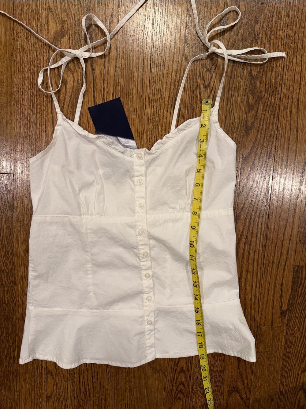 Brandy Melville White Tie-Strap Button-Front Camisole - Picture 4 of 6